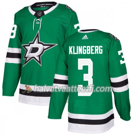 Miesten NHL Dallas Stars Jacket Pelipaita John Klingberg 3 Adidas 2017-2018 Kelly Vihreä Authentic